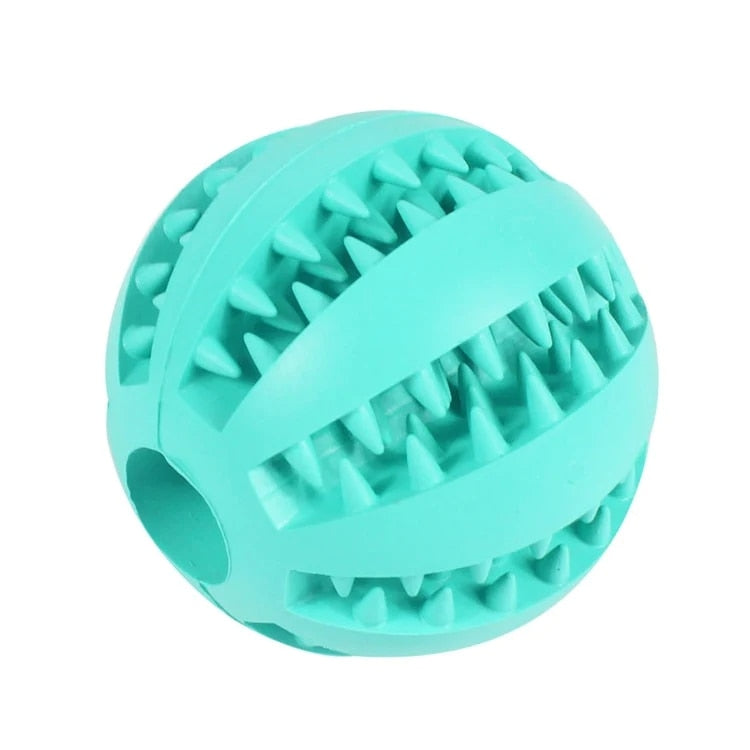 Interactive rubber ball - teeth cleaning