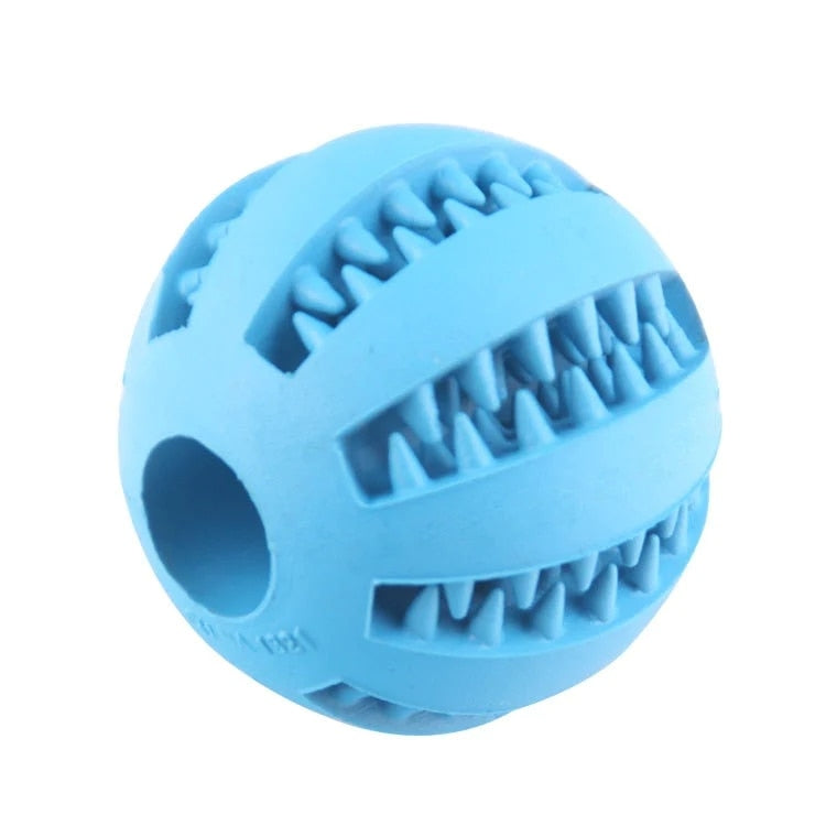 Interactive rubber ball - teeth cleaning