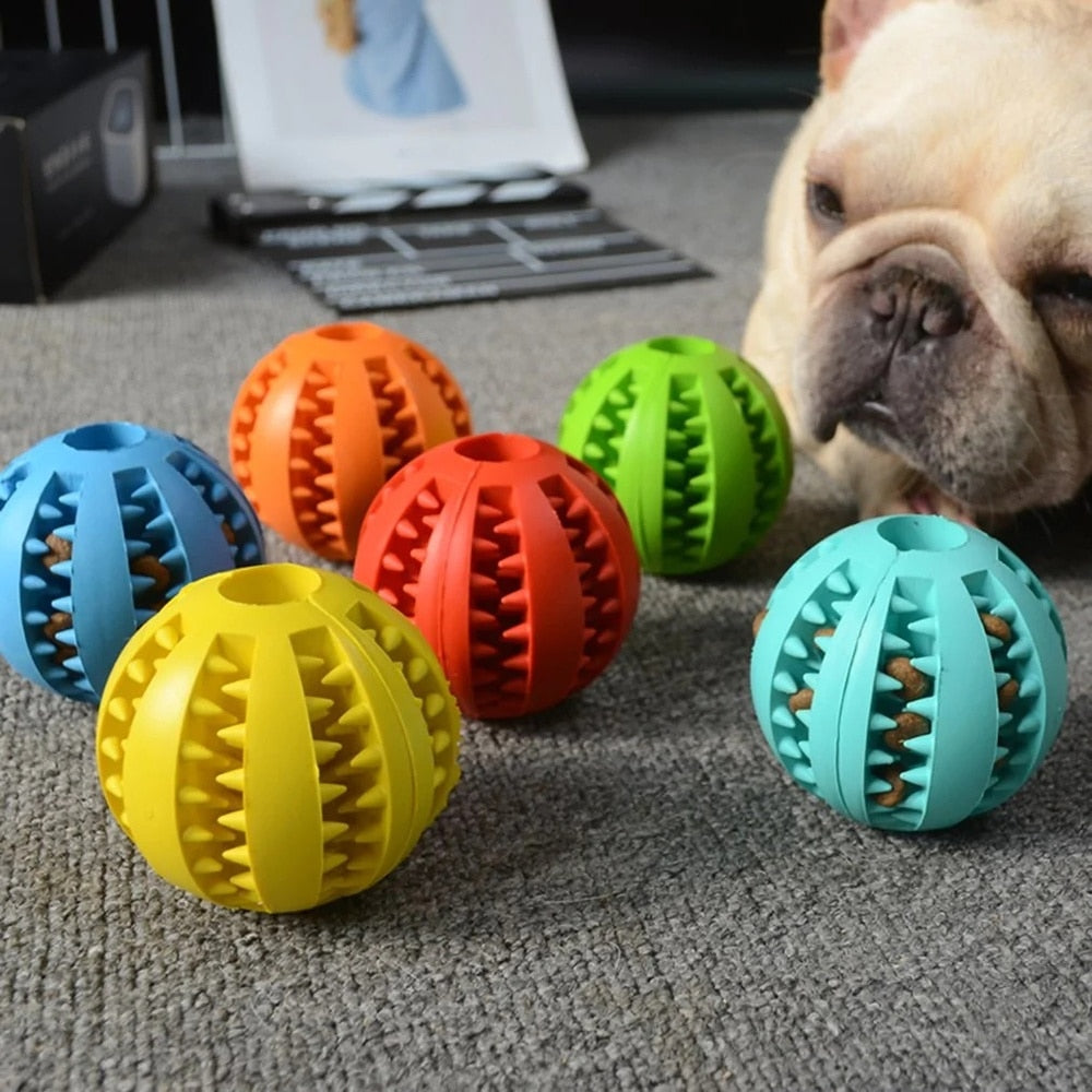 Interactive rubber ball - teeth cleaning