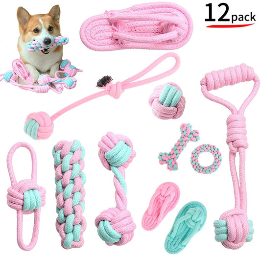 12 pieces dog chew toys