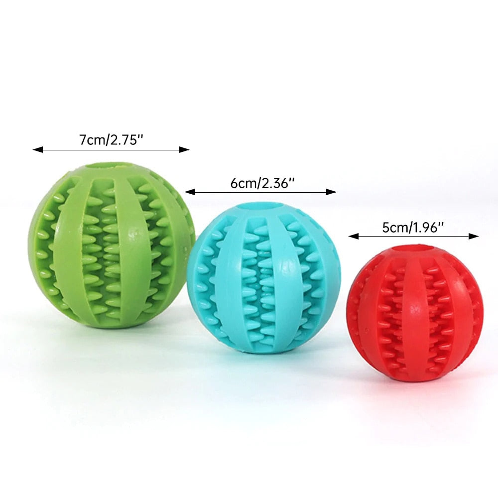 Interactive rubber ball - teeth cleaning