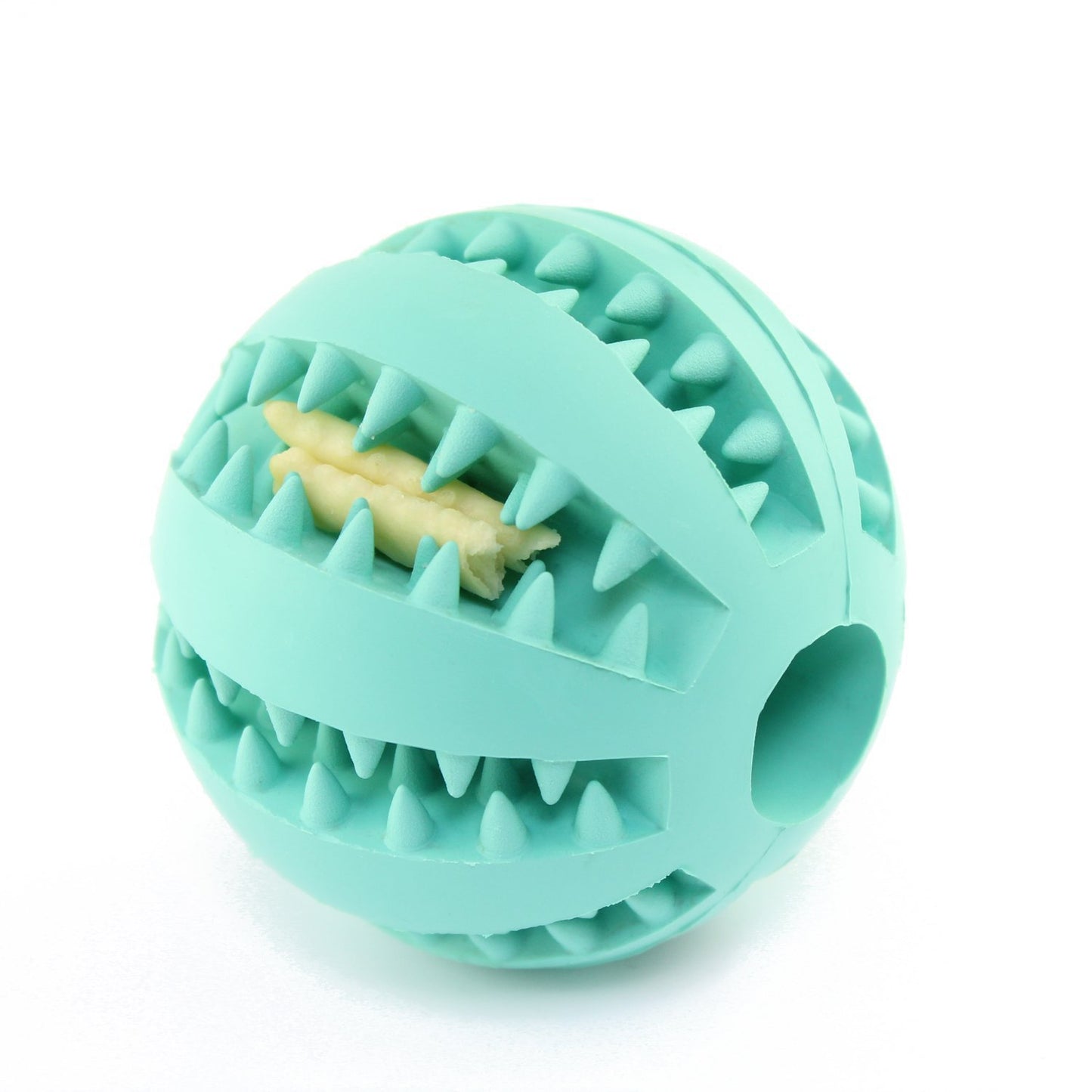 Interactive rubber ball - teeth cleaning